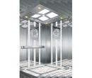 Mẫu Cabin tấm lớn ở giữa inox gương xen inox sọc nhuyễn hai bên 
