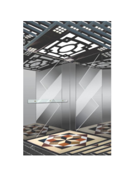 Mẫu Cabin tấm lớn ở giữa inox gương hoa văn xen inox gương hai bên 