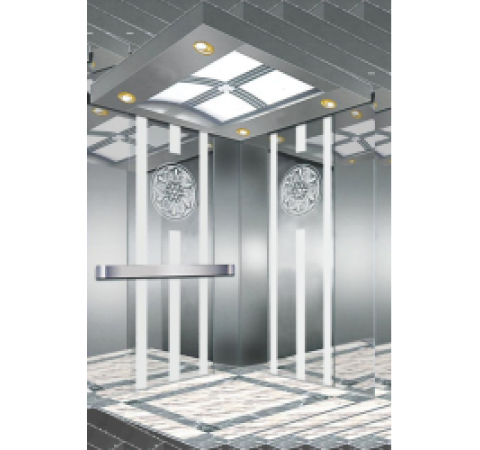 Mẫu Cabin tấm lớn ở giữa inox gương xen inox sọc nhuyễn hai bên 
