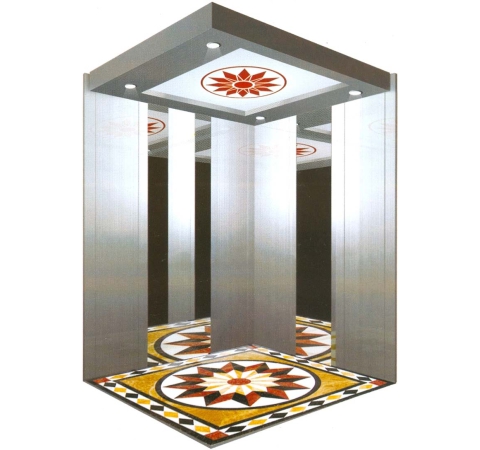 Mẫu Cabin tấm lớn ở giữa inox gương xen inox sọc nhuyễn hai bên