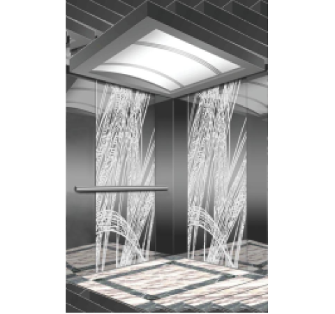 Mẫu Cabin Inox gương trắng hoa văn xen Inox sọc nhuyễn hai bên